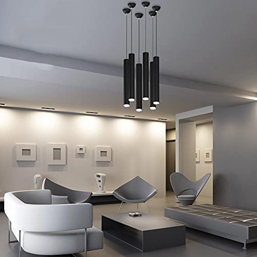 Lámpara de techo LED moderna de tubo largo de aluminio con luz cálida de 3000K 5