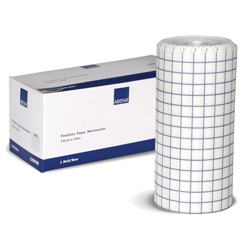 ABENA Cerotto Rotolo Adesivo per Fissaggio | Elastico non tessuto in TNT Ipoallergenico | Nastro Medico Medicazioni Ferite Fasciatura medica del nastro 15 cm x 10 m