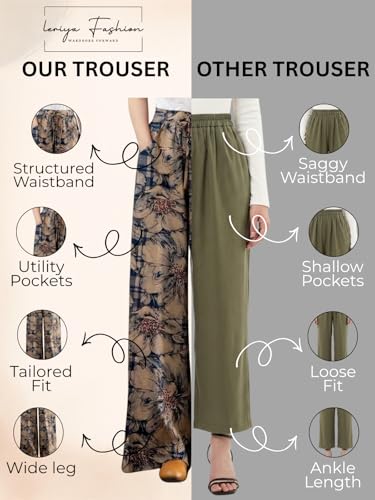Image of Leriya Fashion Women's Trouser|Sharara | Boho Harem Pants|Rayon Palazzo Plazo Pant| Loose Fit Baggy Trousers with Elastic Waistband|Casual Yoga & Lounge Wear (Available in Plus Size)