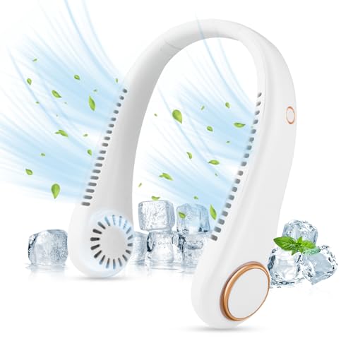 CNMTCCO Nekventilator, draagbare nekventilator, bladloze handenvrije kleine ventilator met 360°...