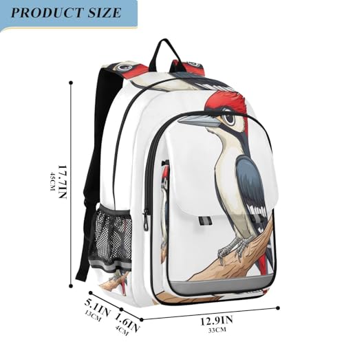 Cartoon Woodpecker Bird Backpack Girls Boys Elementary School Bags Bookbags Laptop Backpack Travel Daypack Safe Reflective Stripes2