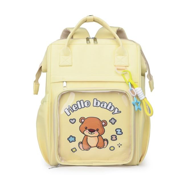 Winnies Diaper Bag for New Born Baby/Maternity Bags for Mother with Multi Compartments, Insulated Bottle Pockets (Yellow)-picture-13