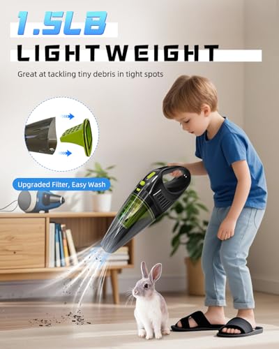 Image of Guinea Pig & Rabbit Poop Vacuum: Extended Capacity Cordless Cleaner for Pet Cages - Tackle Daily Messes of Guinea Pig, Bunny, Bird, Reptile & Other Small Animals - Black