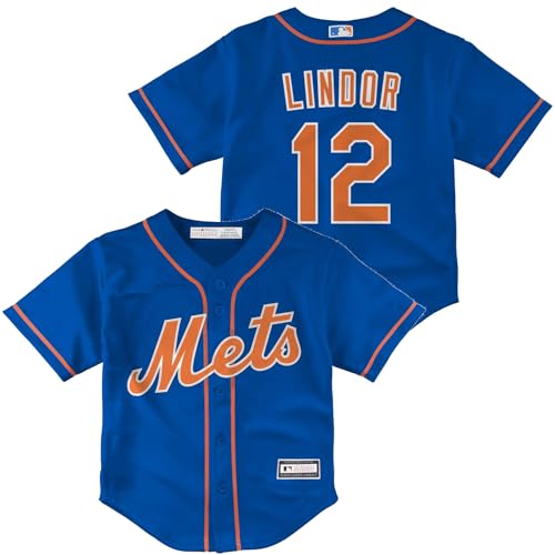 Image of Francisco Lindor New York Mets MLB Toddler 2-4 Blue Alternate Player Jersey