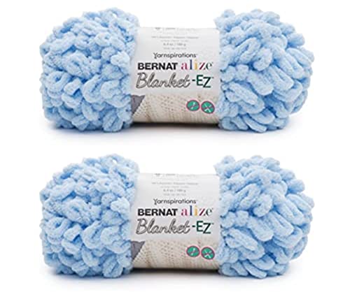 Image of Bernat Alize Blanket Powder Blue Yarn - 2 Pack of 180g /6.4oz - Polyester - 7 Jumbo - Chunky Yarn for Hand Knitting /Crochet