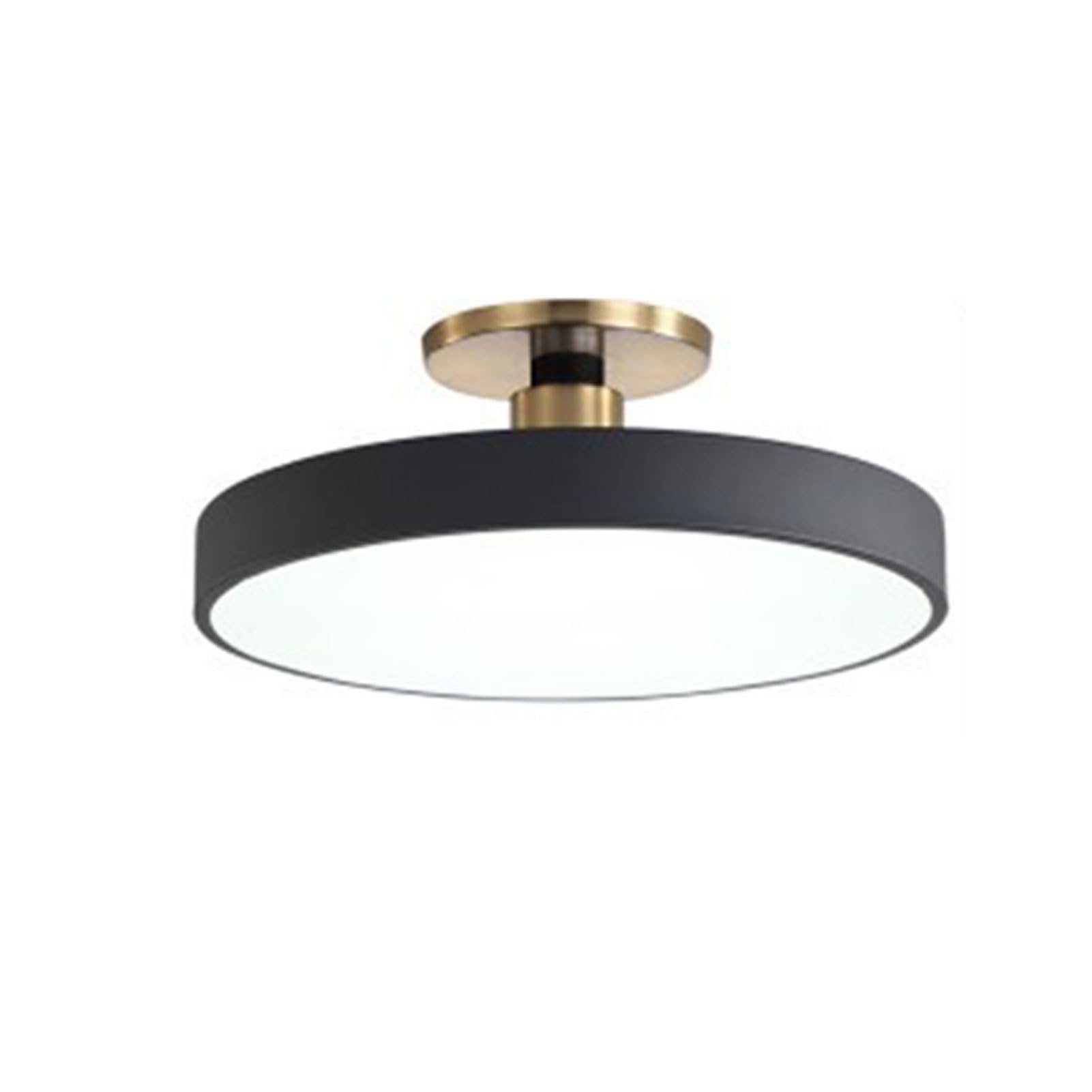 Nordic Minimalist Round Ceiling Light Iron Acrylic Led Flush Mount Ceiling Lamp Close to Ceiling Light Fixtures for Cloakroom Bedroom Living Room Corridor Entryway Laundry Room ( Color : Black-50cm ,