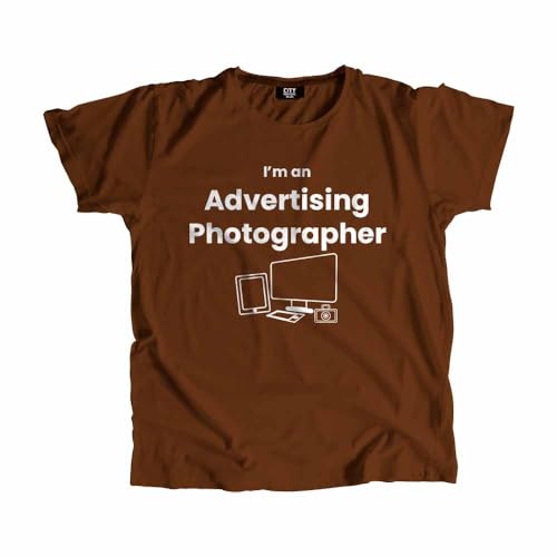 T-shirt photographe publicitaire marron vêtement unisexe coton