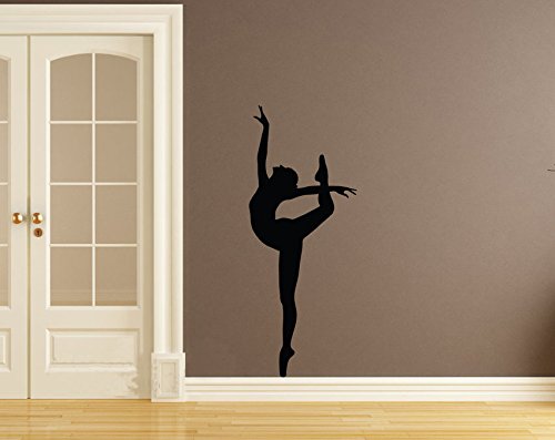 Dnven Dance Wall Decals Girls Dancing Silhouette Removable Vinyl Stickers Physical Training Home Decors Murals For Dance Rooms Girls Rooms Black 22 Inches X 58 Inches #TOP1