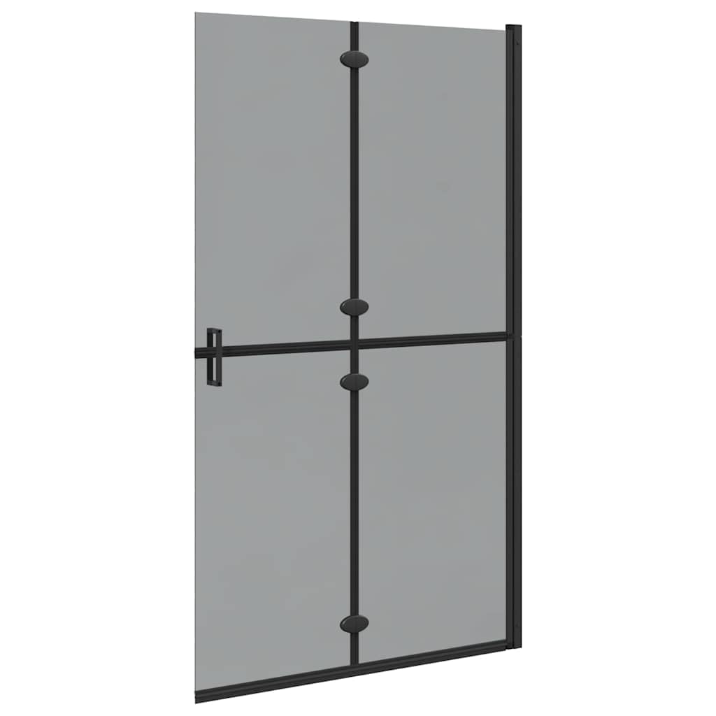 Ścianka prysznicowa Walk-In czarna z aluminium i szkła hartowanego, 110 x 6,5 x 190 cm, składana, do łazienki, ochrona przed rozpryskiwaniem, zajmuje mało miejsca szklana ścianka do wnętrz