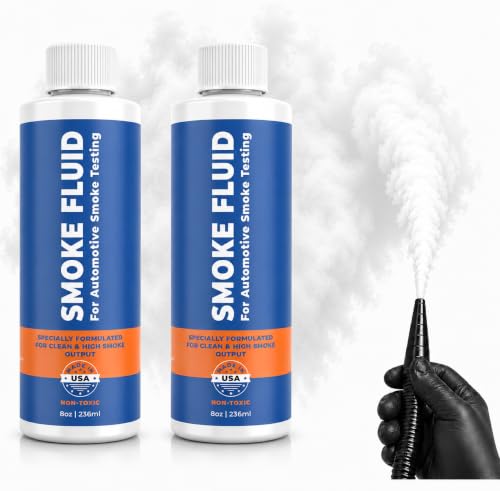 Smoke Fluid Solution for Automotive Smoke Machine Testing - [2 Pack] Made in USA - 16oz Liquid Smoke Refill Designed for Automotive Testing - EVAP Vacuum Intake Exhaust Turbo Systems & More