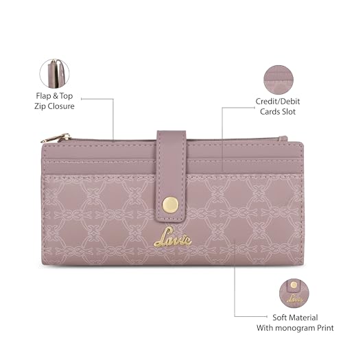 Image of Lavie Women's Monogram Safiya Bi-Fold Zip Wallet | Gift for Women