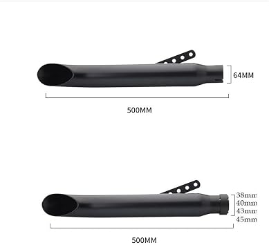 CNMVCJSAR Exhaust System Muffler Motorcycles Slash Cut Exhaust Muffler Pipe For 1-3/8, 1-1/2, 1-5/8 And 1-3/4 Chopper Loud Black(One Motorcycle Exhaust Silencer(Zwart)
