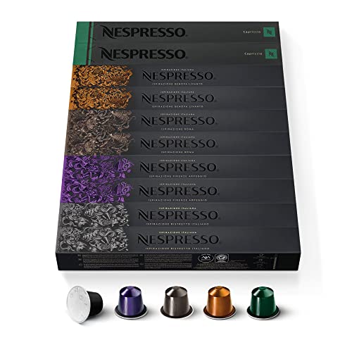 Nespresso Original - Bundle Top Sélection Ispirazione Italiana & Espresso 100 Capsules - 20x Ristretto, 20x Arpeggio, 20x Roma, 20x Livanto, 20x Capriccio