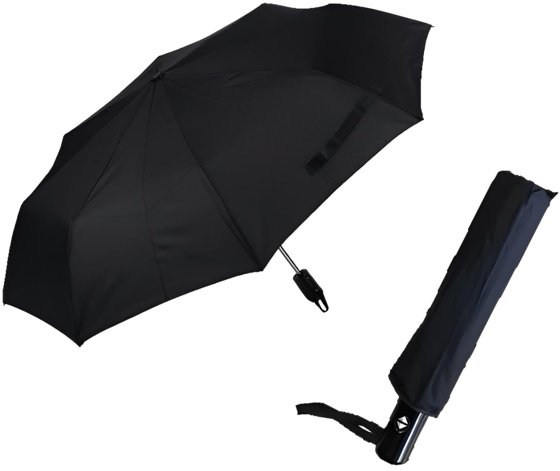 Bmlimited Men's Black Bml Umbrella 12 Ribs Large Windproof Folding Travel Umbrella Compact Automatic Single Hand Use Light Weight Strong Parasols Umbrella For Wo
