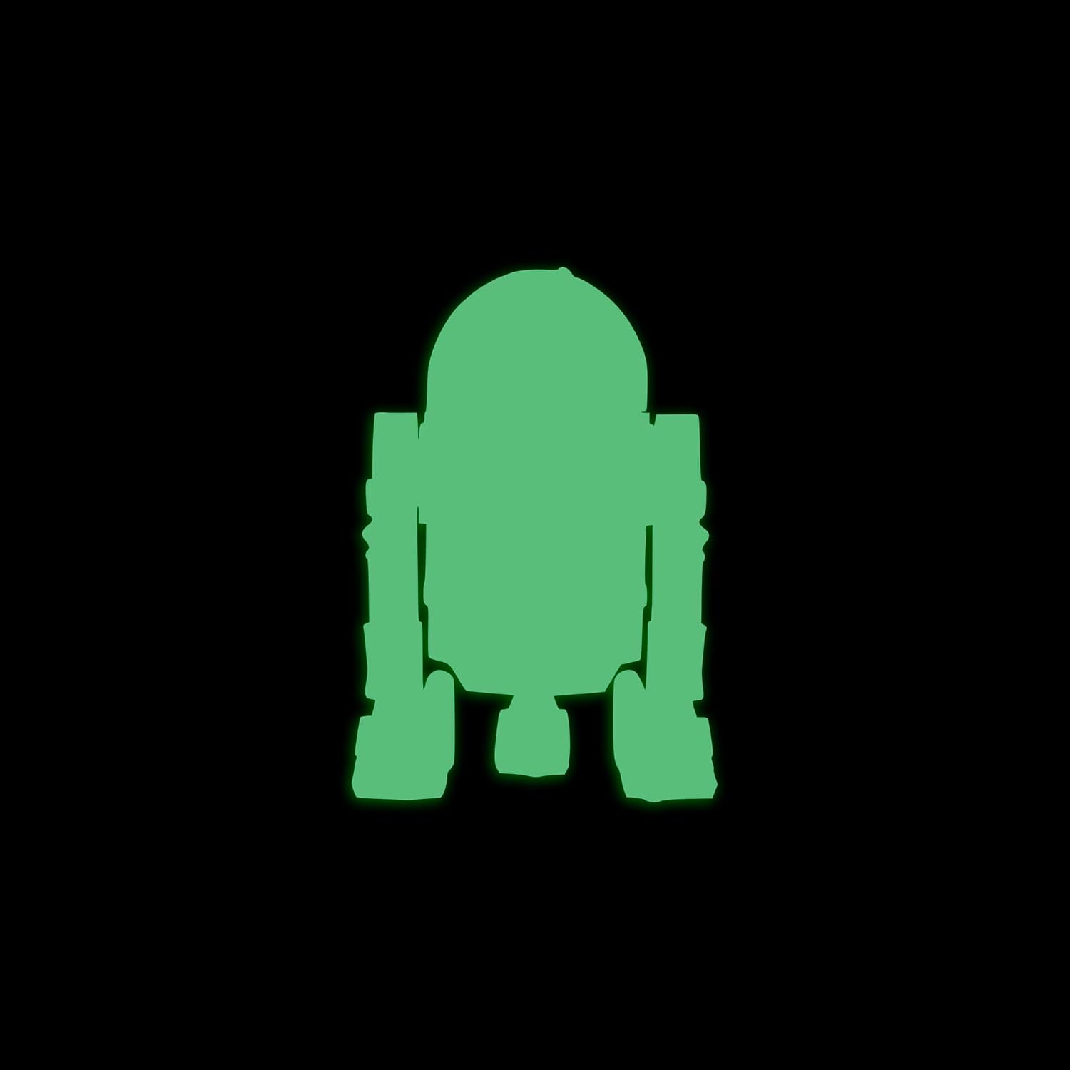 Star Inspired Movie Character Space R2d2 Glow in The Dark Sticker Decal for Phone Tablet Laptop Car Truck Window | 4" Sticker | Green