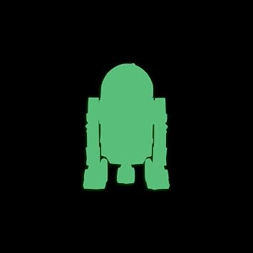 Star Inspired Movie Character Space R2d2 Glow in The Dark Sticker Decal for Phone Tablet Laptop Car Truck Window | 3" Sticker | Green