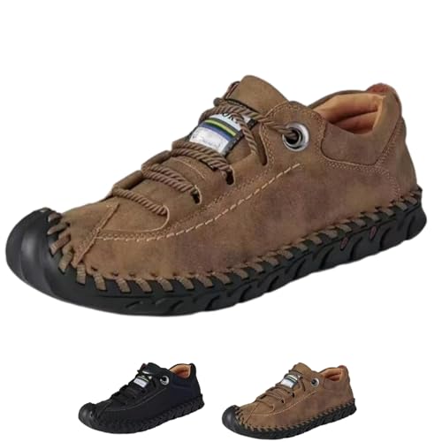 Matufit Shoes for Men, Genuine Leather Non Slip Orthopedic Loafers Comfortable Casual Walking Shoes