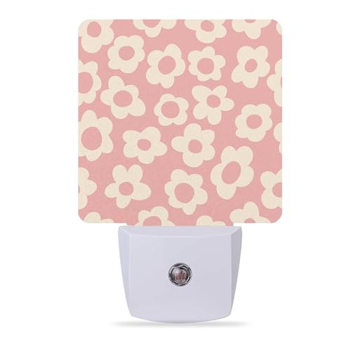 Night Lights Plug into Wall Vintage Groovy Flowers Night Lights Dusk to Dawn Sensor Led Lamp for Women Men,Led Lights for Stairway/Hallway/Bedroom,0.5W
