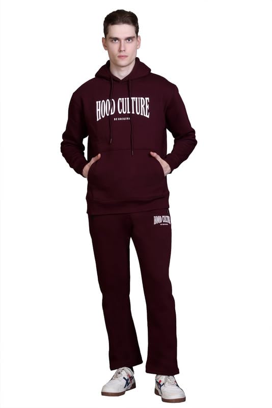 Mens Hooded Neck Winter Tracksuit Hooded Jacket with Elastic Waist Lower Warm Soft Jogging Suit Activewear Set for Gym Running and Casual Wear Graphic Print Track Suit for Gents-image-25