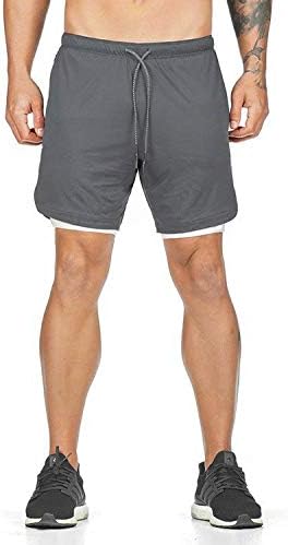 CYF Men’s 2 in 1 Running Shorts with Pockets Quick Dry Breathable Active Gym Workout Shorts - Image 3