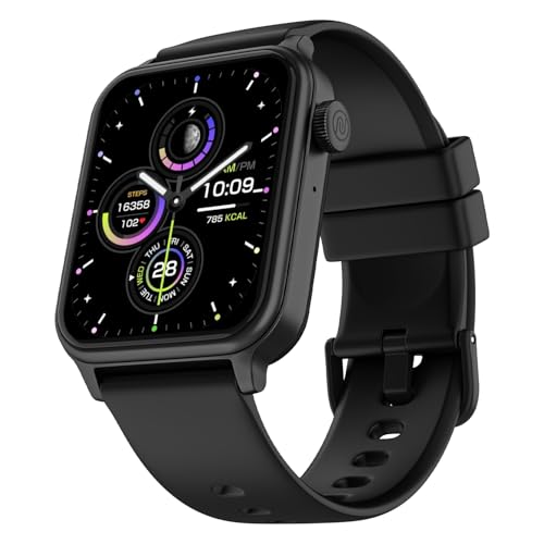 Noise Pulse Hyper Smart Watch with 21 Days Battery, 1.85' Display, AI Watch Faces, 100+ Sports Modes, Health Suite, SpO2 & Heart Rate Monitor, 1ATM Water Resistant(Jet Black)