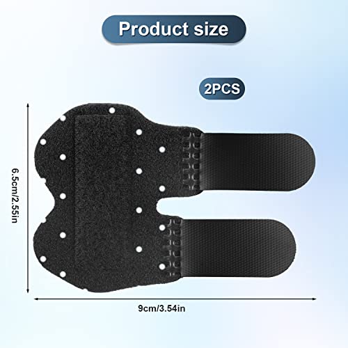 2pcs Trigger Finger Splints, Finger Brace Finger Knuckle Immobilization Sleeves Broken Finger Protection for Fingers Straightening Sprain Relief for Index, Pinky Fingers(Children, Breathable Black) - Image 3