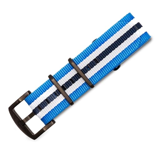 Image of BluShark - Original Collection Military-Style Waterproof Watch Strap, Fits All Timepiece Brands, Durable Nylon Wristwatch Accessories with Stainless Steel Buckle - 18mm, 20mm, 22mm & 24mm Watch Bands