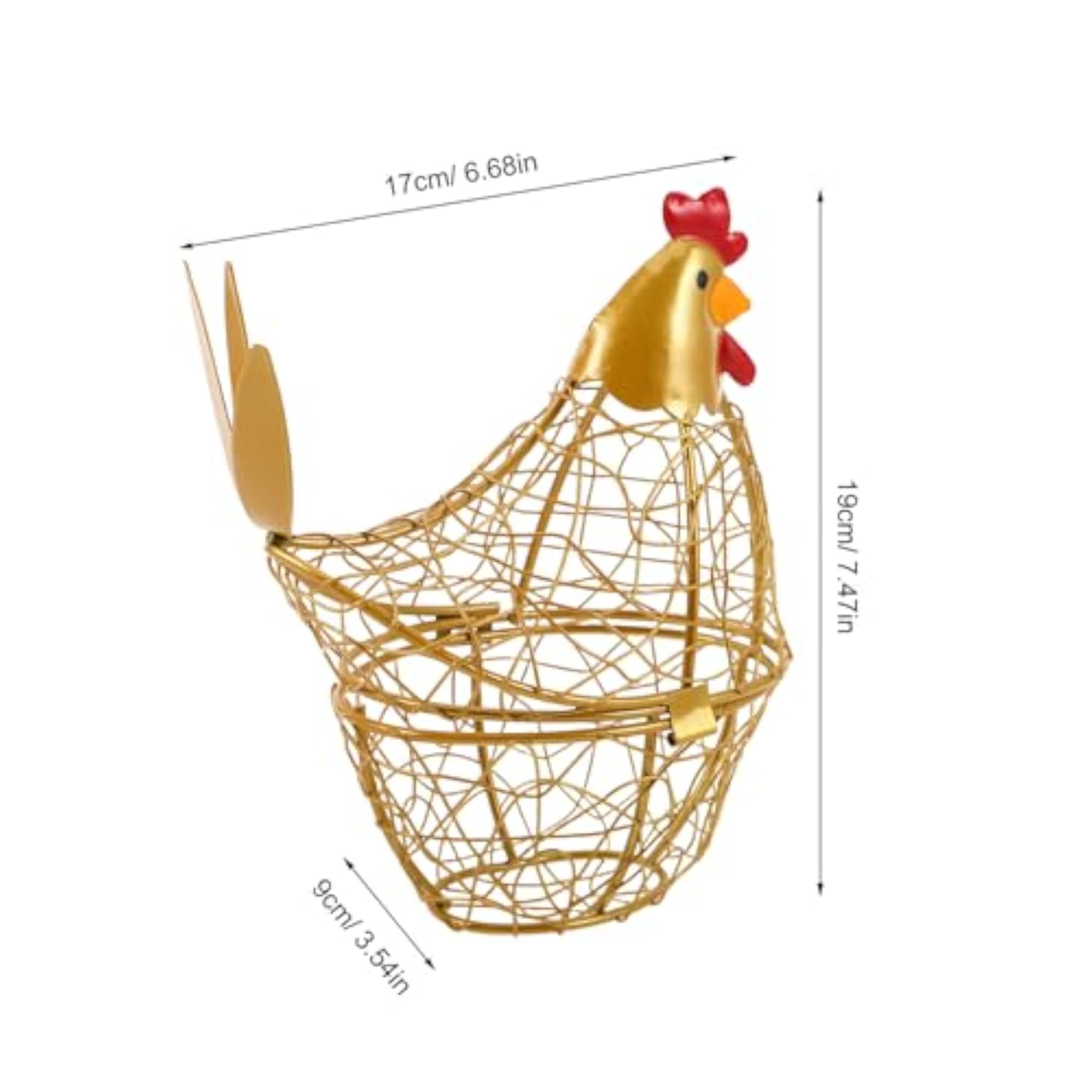 Wire Chicken Egg Holder Basket with Decorative Lid