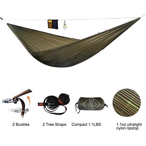 onewind 11’ Single Camping Hammock - Compact Lightweight Ripstop Nylon – Includes 10’