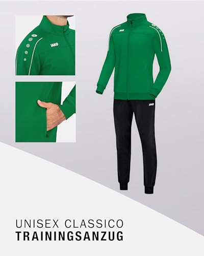 JAKO Unisex Trainingsanzug Polyester Classico, Sportgrün, S – Ansicht 3