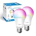 Tapo L530E Lampadina WiFi Intelligente LED Multicolore, E27, Lampadina Compatibile con Alexa e Google Home, 806 lumen, 8.7W, Senza hub richiesto, Controllo Remoto tramite APP, 2 pezzi