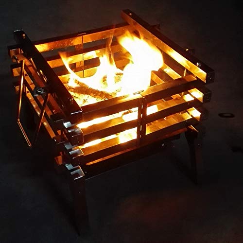 Barbecue à charbon pliable en acier inoxydable avec sac de transport pour camping