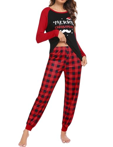 Ekouaer Christmas Pajamas for Women Cute Print Long Sleeve Pj Lounge Set - image 1