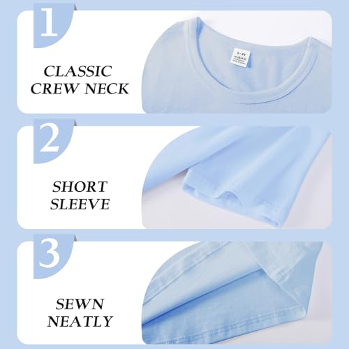 Image of 2-Pack Kids Cotton T-Shirts Short Sleeve Basic Tops for Toddlers Boys Girls