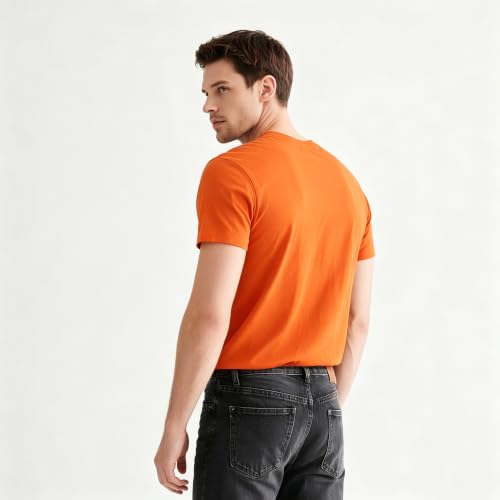 Image of ORJ 2 Pack Men t Shirts Crew Neck Short Sleeve Men's Undershirt Plain Polyester tee Bulk Stretch Soft Tees