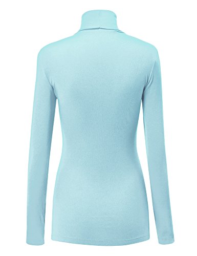 Image of Lock and Love Women's Turtleneck Top Lightweight Long Sleeve Slim Fit Pullover, Soft Rayon Stretch Layering Basic, S-3XL