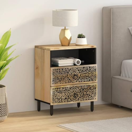 Table d'appoint en bois de manguier massif au design artisanal - 3