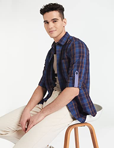 Image of Amazon Brand - Symbol Men's Cotton Checkered Regular Fit Casual Shirt