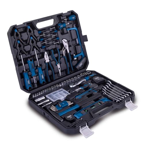 Scheppach Werkzeugkoffer WZK169 gefüllt | 169-teiliges Werkzeug-Set | stabiler Kunststoffkoffer