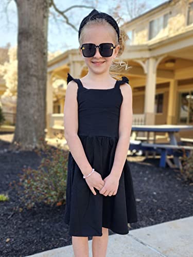 Little Girls Tie Back Dress Kids Vintage Sundress Casual Sleeveless Dresses 3-7 Years3