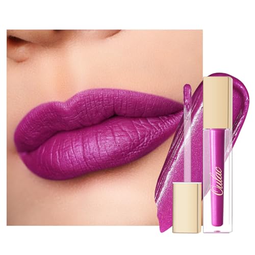 Oulac Matte Liquid Purple Lipstick for Women, Fuchsia Long Lasting Lip Gloss, Waterproof Highly Pigmented Creamy Formula Lipstick with Vitamin E, Vegan, 4.5ml (MS02)