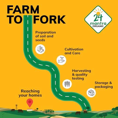 24 Mantra Organic Sonamasuri Unpolished Rice Brown/Brown Chawal - 5 Kg | Pack of 1 | 100% Organic | Chemical Free & Pesticides Free