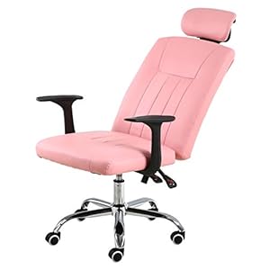 Bureaustoel PU lederen bureau-gamingstoel, ergonomisch verstelbare racestoel, takendraaibare executive computerstoel Geschikt voor slaapkamer Alles is in orde (roze A)