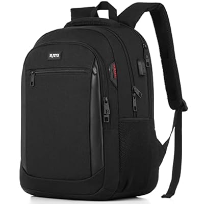 RJEU Mochila para portátil de viaje  mochila escolar con puerto de carga USB para hombres  mujeres  niños y niñas  Negro -  39 63 cm