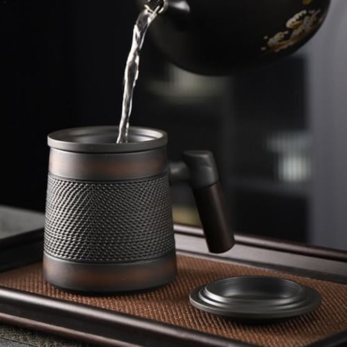 Taza de té de cerámica morada artesanal de 350 ml para tus momentos de relax 6