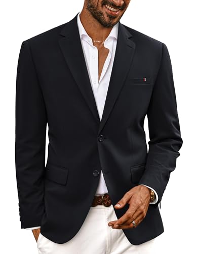 PJ PAUL JONES Blazers légers décontractés à deux boutons pour homme - Vestes de sport respirantes, bleu marine, M