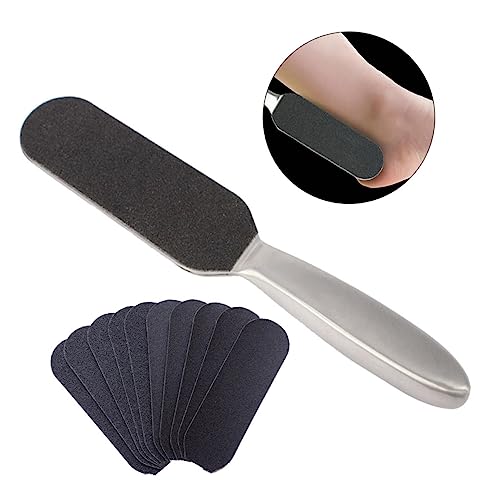 Healeved 10シーツ枚フットファイル 足の ツール 付き アブラシブペーパー フットケアキット ひび割れかかと用 足やすり 乾燥肌対応 可愛げないデザイン