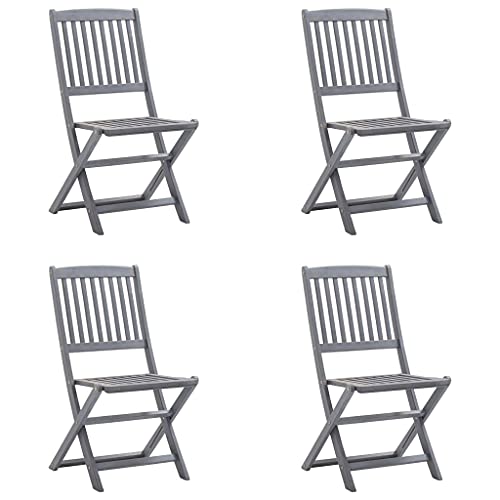 Chaises de jardin pliantes en bois d'acacia pour repas sur balcon