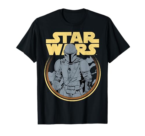 T-shirt Mandalorian Star Wars en coton doux avec impression circulaire haute définition