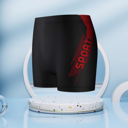 Men's Flat cornered Plus Fat Adult Men's Swimsuit hot Spring Plus Size Swimming Pants XL, 1pack, red